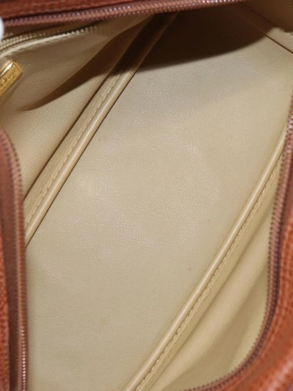 Christian Dior Hand Bag Leather 2way Brown Gold Auth - Picture 15 of 16
